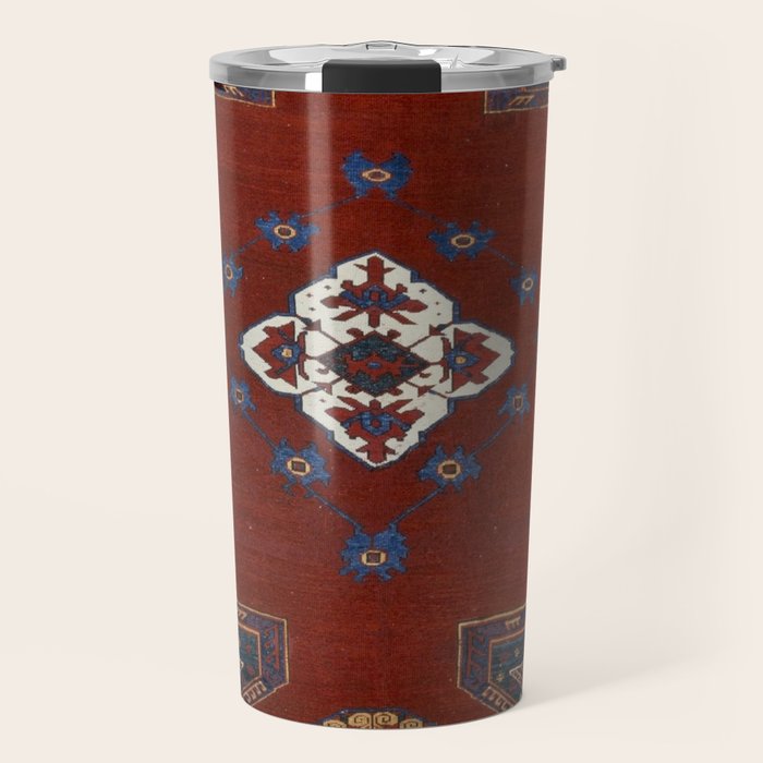 Antique Anatolian Ushak Crimson Wine Turkish Rug Travel Mug Gallery Image 1