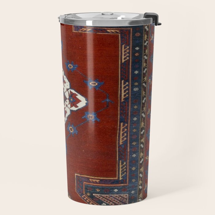 Antique Anatolian Ushak Crimson Wine Turkish Rug Travel Mug Gallery Image 2