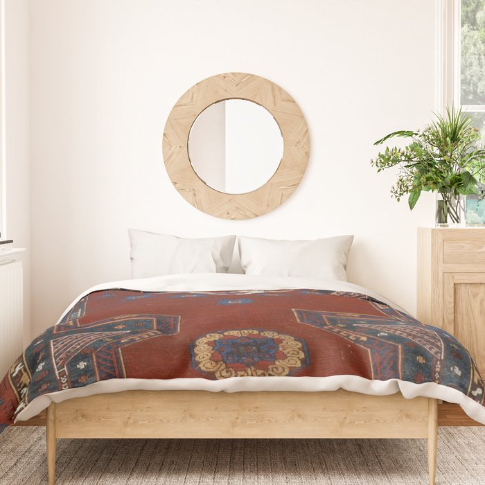 Antique Anatolian Ushak Crimson Wine Turkish Rug Duvet Cover Gallery Image 3