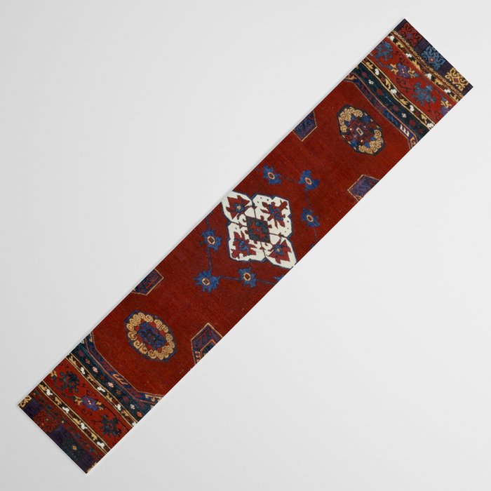 Antique Anatolian Ushak Crimson Wine Turkish Rug Table Runner Gallery Image 3