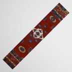 Antique Anatolian Ushak Crimson Wine Turkish Rug Table Runner Gallery Image 3