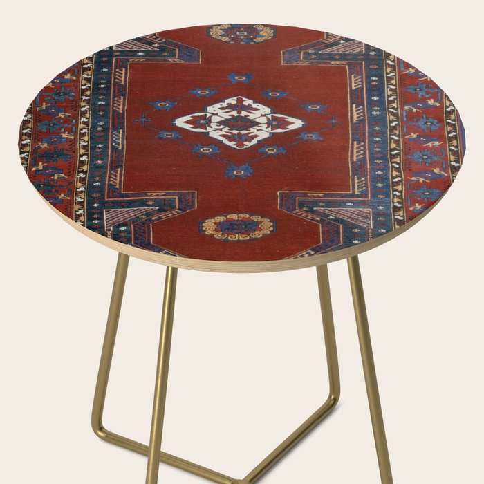 Antique Anatolian Ushak Crimson Wine Turkish Rug Side Table Gallery Image 2