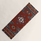 Antique Anatolian Ushak Crimson Wine Turkish Rug Yoga Mat Gallery Image 1