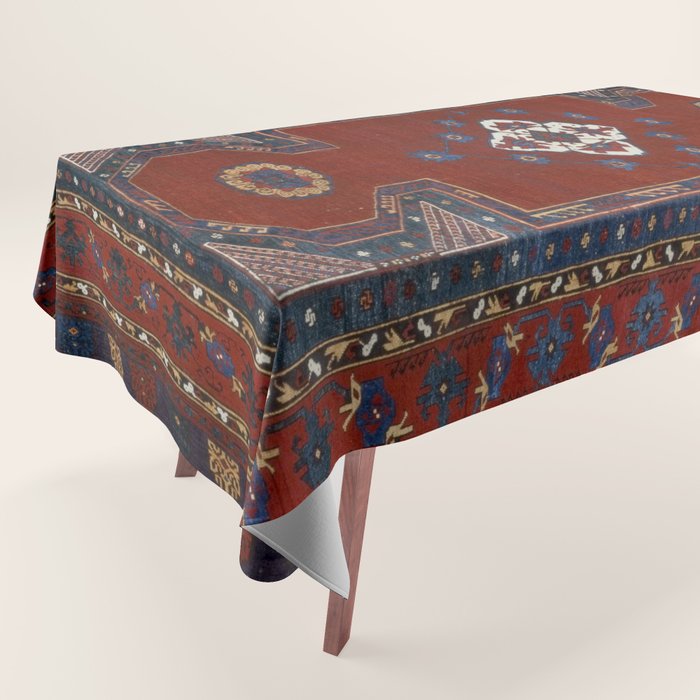 Antique Anatolian Ushak Crimson Wine Turkish Rug Tablecloth Gallery Image 1