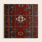Antique Anatolian Ushak Crimson Wine Turkish Rug Wood Wall Art Gallery Image 1