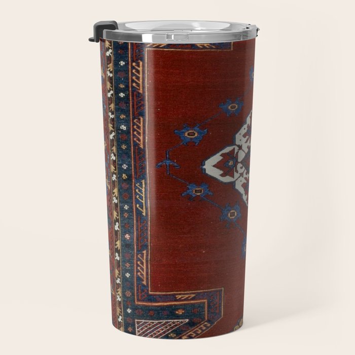 Antique Anatolian Ushak Crimson Wine Turkish Rug Travel Mug Gallery Image 3