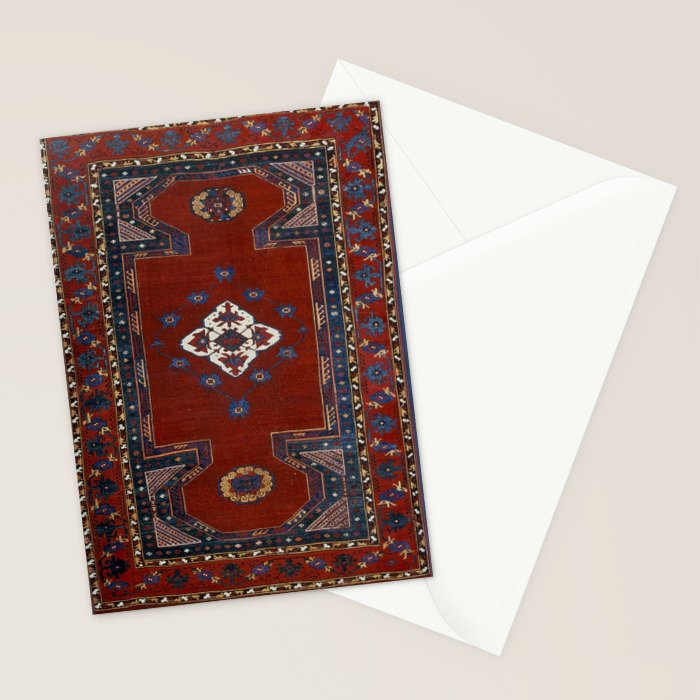 Antique Anatolian Ushak Crimson Wine Turkish Rug Stationery Card Gallery Image 2