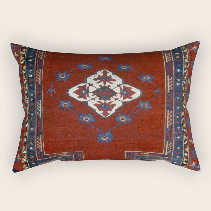 Antique Anatolian Ushak Crimson Wine Turkish Rug Rectangular Pillow Gallery Image 2