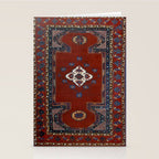 Antique Anatolian Ushak Crimson Wine Turkish Rug Stationery Card Gallery Image 2