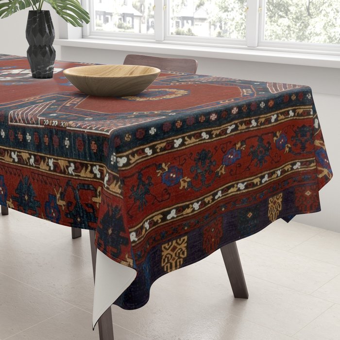 Antique Anatolian Ushak Crimson Wine Turkish Rug Tablecloth Gallery Image 3