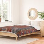 Antique Anatolian Ushak Crimson Wine Turkish Rug Duvet Cover Gallery Image 2