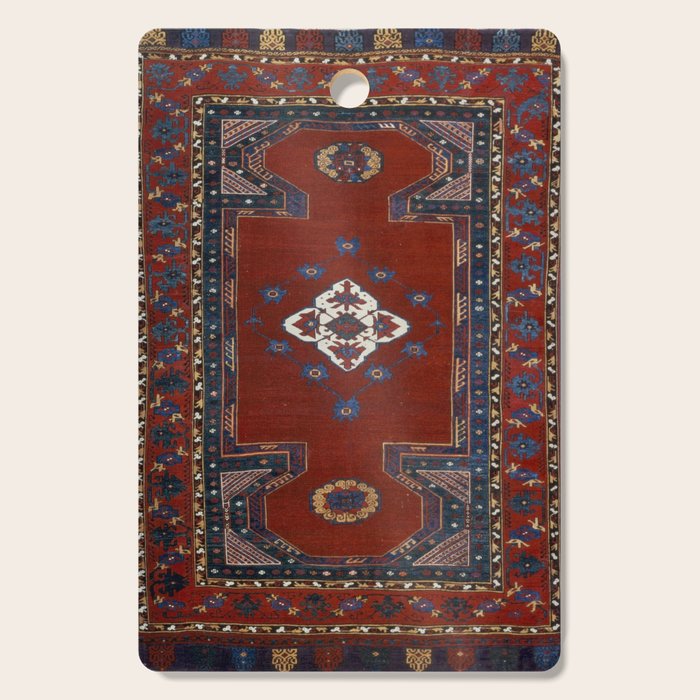 Antique Anatolian Ushak Crimson Wine Turkish Rug Cutting Board Gallery Image 1