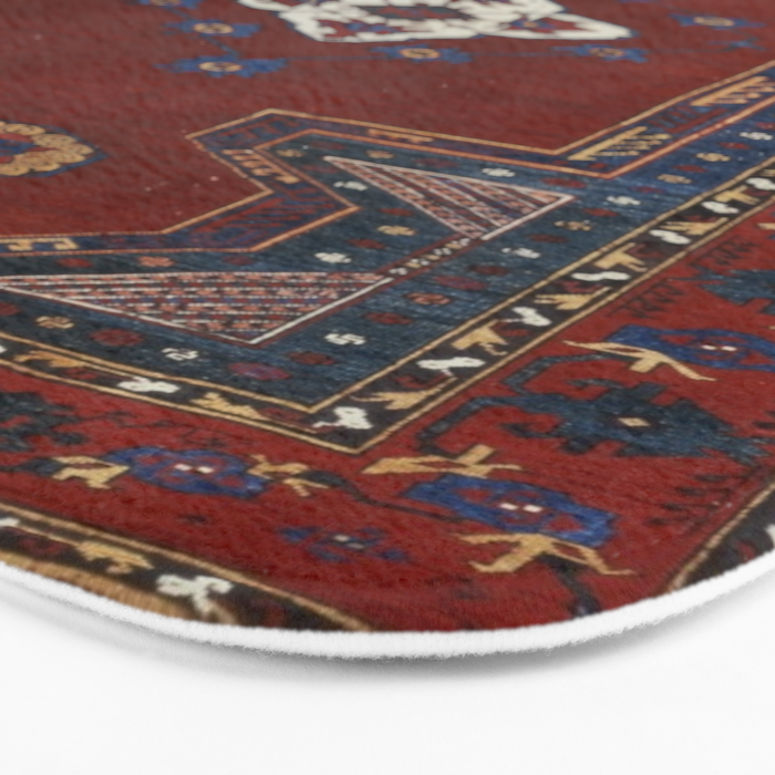 Antique Anatolian Ushak Crimson Wine Turkish Rug Bath Mat Gallery Image 3