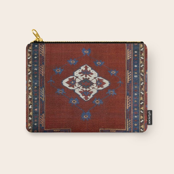 Antique Anatolian Ushak Crimson Wine Turkish Rug Carry All Pouch Gallery Image 1