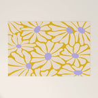 Big Groovy Flower - Purple, Yellow, Off-White Welcome Mat Gallery Image 1