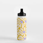 Big Groovy Flower - Purple, Yellow, Off-White Water Bottle Gallery Image 2
