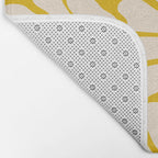 Big Groovy Flower - Purple, Yellow, Off-White Bath Mat Gallery Image 2