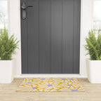 Big Groovy Flower - Purple, Yellow, Off-White Welcome Mat Gallery Image 3