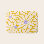 Big Groovy Flower - Purple, Yellow, Off-White Bath Mat Gallery Image 1