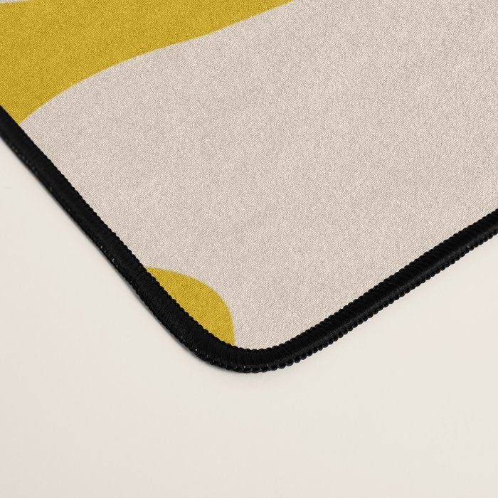 Big Groovy Flower - Purple, Yellow, Off-White Desk Mat Gallery Image 4