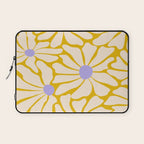 Big Groovy Flower - Purple, Yellow, Off-White Laptop Sleeve Gallery Image 1