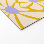 Big Groovy Flower - Purple, Yellow, Off-White Welcome Mat Gallery Image 2