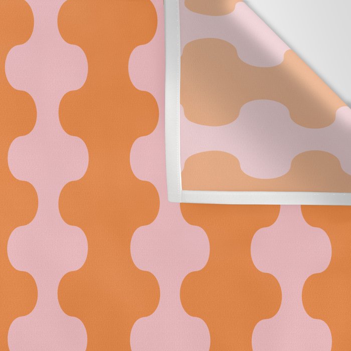 Bold Fun Ogee A-Go-Go Vertical Stripes Pop Pattern in Orange and Pink Wall Tapestry Gallery Image 3