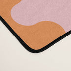 Bold Fun Ogee A-Go-Go Vertical Stripes Pop Pattern in Orange and Pink Desk Mat Gallery Image 4
