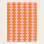 Bold Fun Ogee A-Go-Go Vertical Stripes Pop Pattern in Orange and Pink Poster Gallery Image 4