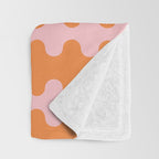 Bold Fun Ogee A-Go-Go Vertical Stripes Pop Pattern in Orange and Pink Throw Blanket Gallery Image 3
