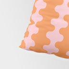 Bold Fun Ogee A-Go-Go Vertical Stripes Pop Pattern in Orange and Pink Pillow Sham Gallery Image 4