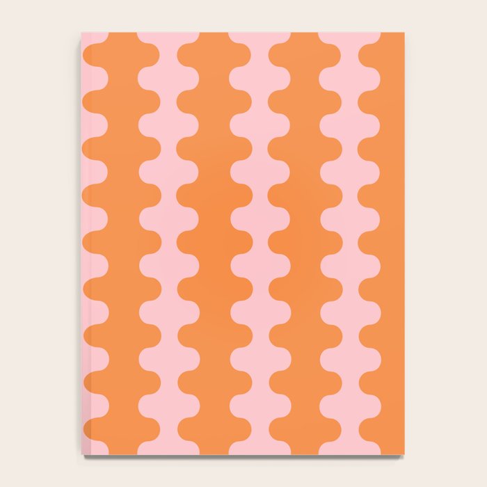 Bold Fun Ogee A-Go-Go Vertical Stripes Pop Pattern in Orange and Pink Notebook Gallery Image 4