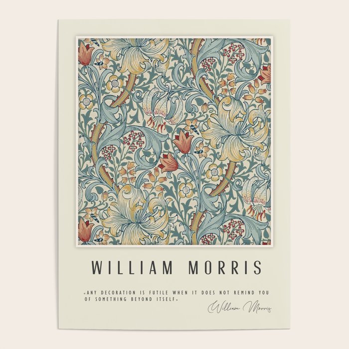 Modern poster-William Morris-Vegetable print (blue). Poster Gallery Image 1