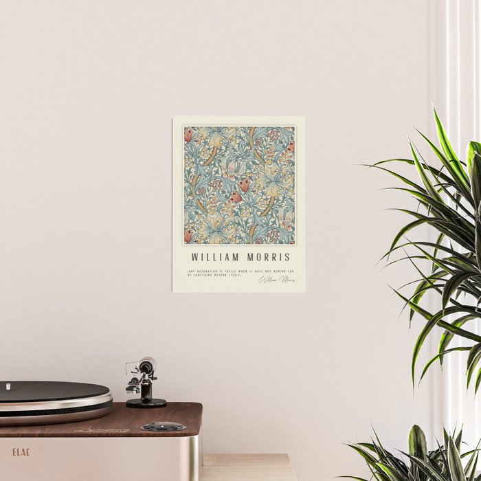 Modern poster-William Morris-Vegetable print (blue). Poster Gallery Image 2