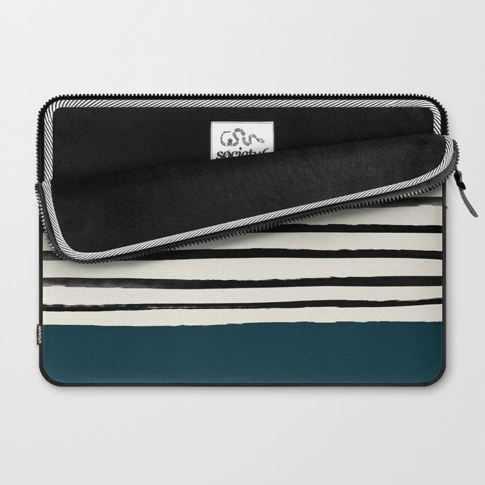 Dark Teal x Stripes Laptop Sleeve Gallery Image 2