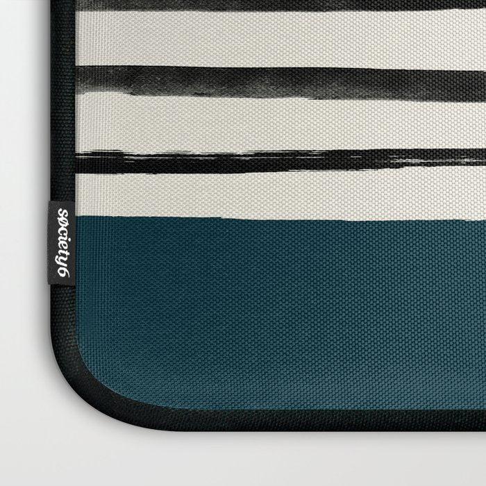 Dark Teal x Stripes Laptop Sleeve Gallery Image 3
