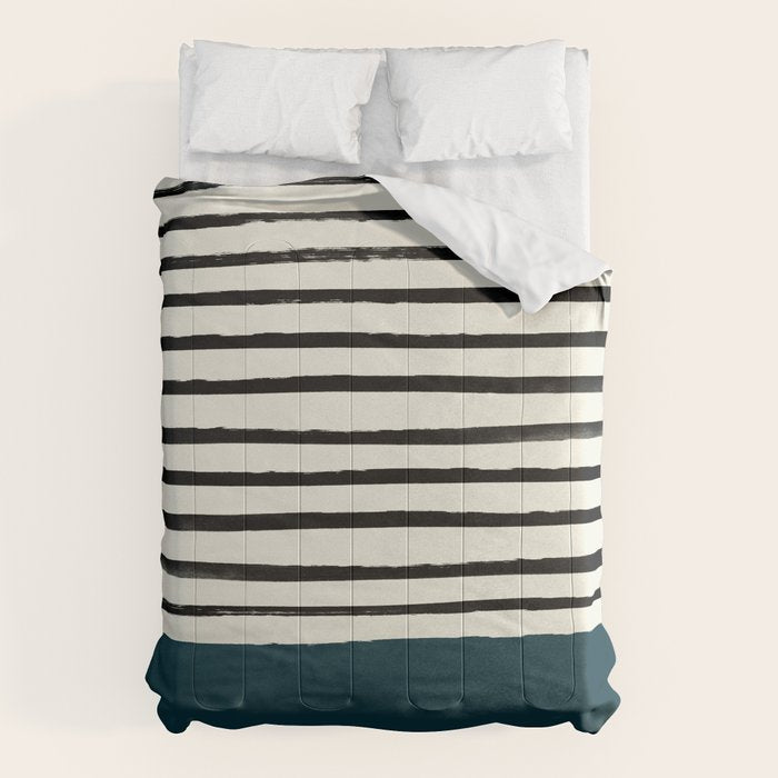 Dark Teal x Stripes Comforter Gallery Image 6