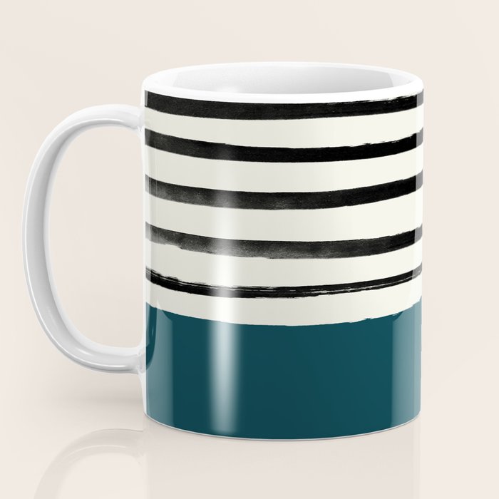 Dark Teal x Stripes Coffee Mug Gallery Image 3