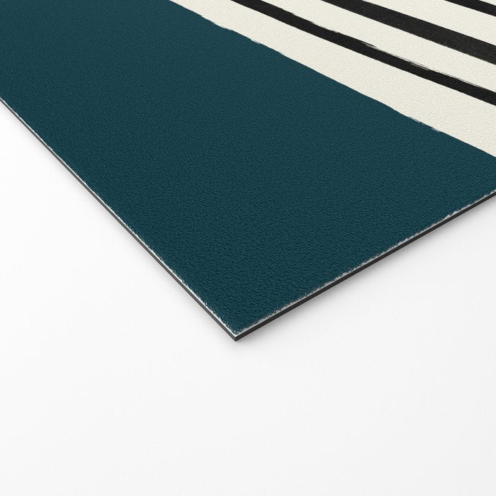 Dark Teal x Stripes Welcome Mat Gallery Image 2
