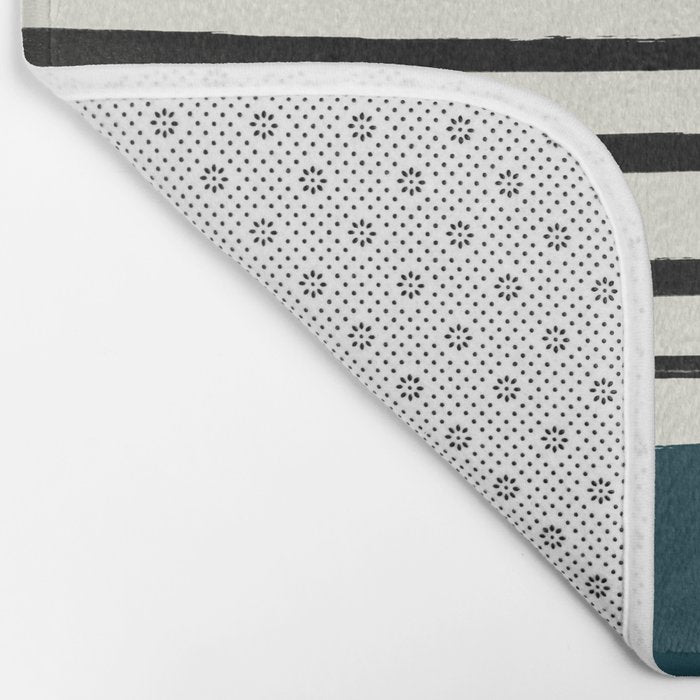 Dark Teal x Stripes Bath Mat Gallery Image 2