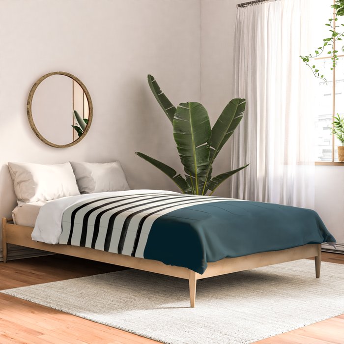 Dark Teal x Stripes Comforter Gallery Image 2