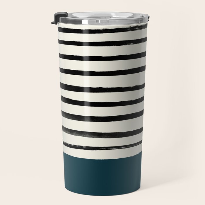 Dark Teal x Stripes Travel Mug Gallery Image 3
