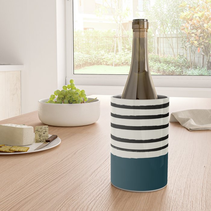 Dark Teal x Stripes Wine Chiller Gallery Image 4