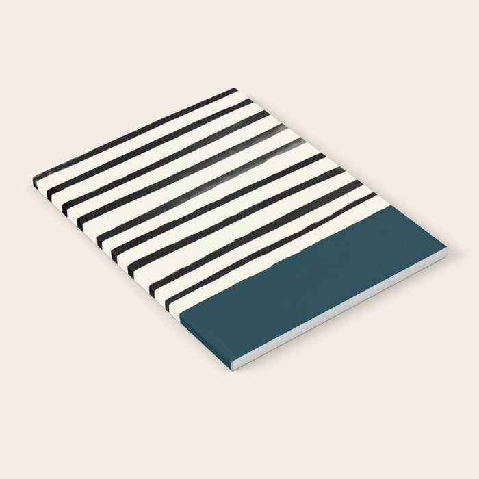 Dark Teal x Stripes Notebook Gallery Image 1
