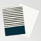Dark Teal x Stripes Stationery Card Gallery Image 2