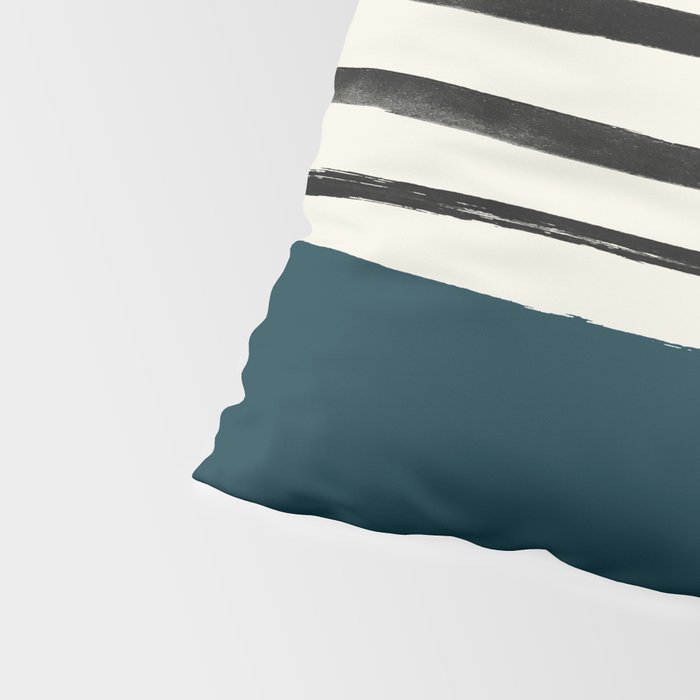 Dark Teal x Stripes Pillow Sham Gallery Image 4