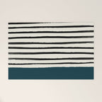 Dark Teal x Stripes Welcome Mat Gallery Image 1
