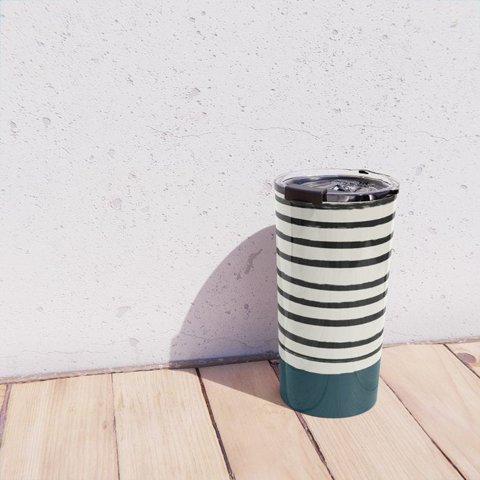Dark Teal x Stripes Travel Mug Gallery Image 4