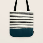 Dark Teal x Stripes Tote Bag Gallery Image 1