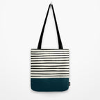 Dark Teal x Stripes Tote Bag Gallery Image 2